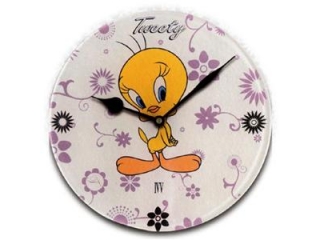 Clock for children "Tweety", White, 31 cm, 1 pc.