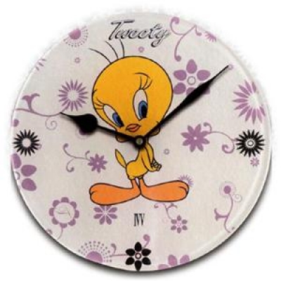 Clock for children "Tweety", White, 31 cm, 1 pc., Clocks for kids, 