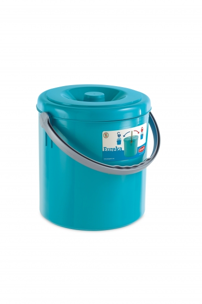 Waste bucket "Eureka" turquoise, 20 l, 1 pcs., HOME - obiecte din masă plastică pentru casă, 