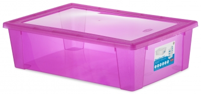 Cutie cu capac pentru depozitare roz XXL, 1 buc., HOME - obiecte din masă plastică pentru casă, 