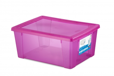 Cutie cu capac pentru depozitare roz XL, 1 buc., HOME - obiecte din masă plastică pentru casă, 