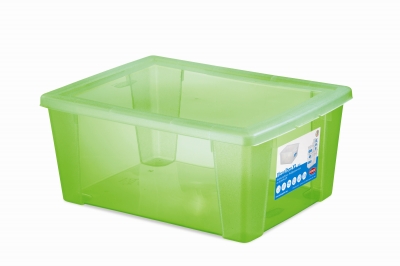 Multifunctional box with cover XL, green, 1 pcs., HOME - obiecte din masă plastică pentru casă, 
