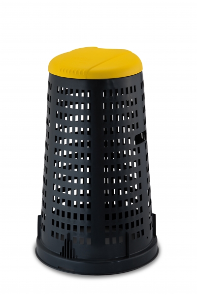 "Trespolo" Контейнер черный с желтой крышкой, 58 см, h.90 см, 1 шт., Tomberoane, 