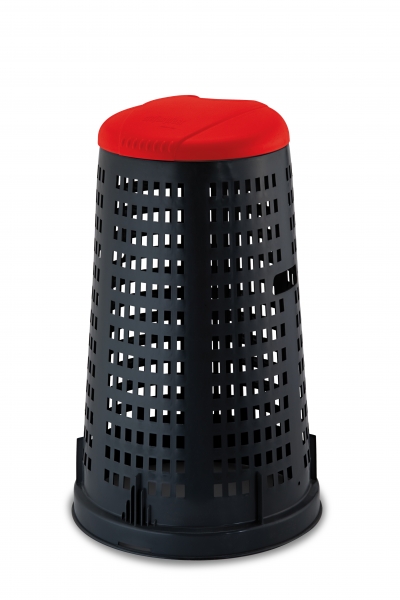 "Trespolo" Контейнер черный с красной крышкой, 58 см, h.90 см, 1 шт., Tomberoane, 