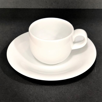 "White" Set cana cu farfurioara p/u cafea 80 ml, 1 set, WHITE Collection, 