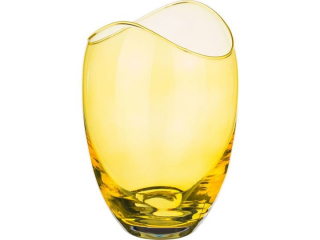 CR/ "Gondola" Vaza din sticla cristalizata galbena 255 mm, 1 buc.