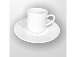 "White" Set cana cu farfurioara  p/u cafea 80 ml, 1 set