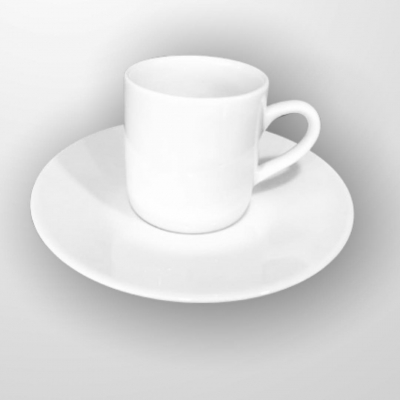 "White" Set cana cu farfurioara  p/u cafea 80 ml, 1 set, WHITE Collection, 